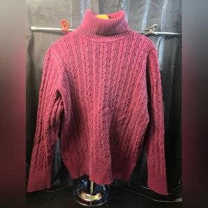 St. John's Bay Maroon Cable Knit Chunky Sweater Size 2xl